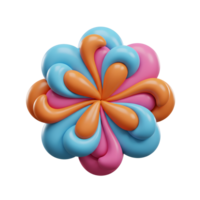 A colorful abstract 3D rendered shape features blue, pink and orange elements, perfect for use as a background or design element. png