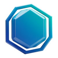Blue Hexagonal Gem Crystal Stone png