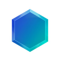 Blue Hexagon Geometric Shape png