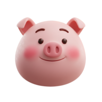 Pink Pig Face Smiling png