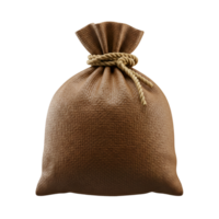 Brown Sack with Drawstring Closure png
