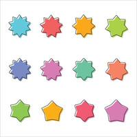 Funky Color Star Shapes - Star Shapes Design vector