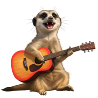 Cartoon character playing guitar with musical instrument and performance png