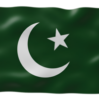 Green crescent moon flag with white symbol on fabric fabric png