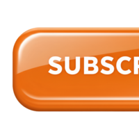Orange subscribe button with notification and call to action action png