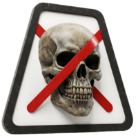 Yellow warning triangle with skull crossbones danger symbol sign png