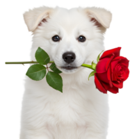 White rose with red rose arranged together in bouquet png