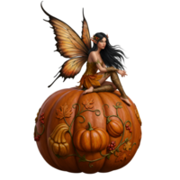 Orange pumpkin with stem on white surface for halloween png