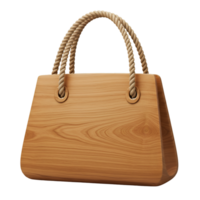 Brown structured leather handbag with handles and rectangular shape png