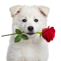 White rose and red rose arranged together in bouquet png