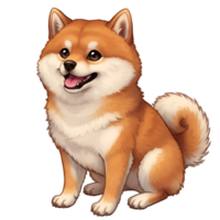beautifull Golden shiba inu dog with pointed ears and alert png