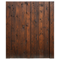 Wooden door with vertical planks and natural brown finish finish png