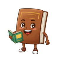 Red book character with arms legs and friendly cartoon appearance png