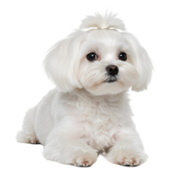 White fluffy dog with soft fur and adorable pet appearance png