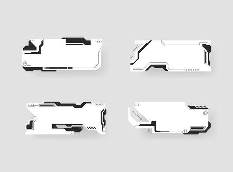 Hud interface design style. Digital futuristic frame element. vector
