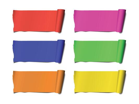 set of colorful sticker banners flat style illustration isolated on white and transparent background