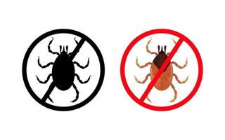 Stop sign and mite, encephalitis, lyme disease, infection vector