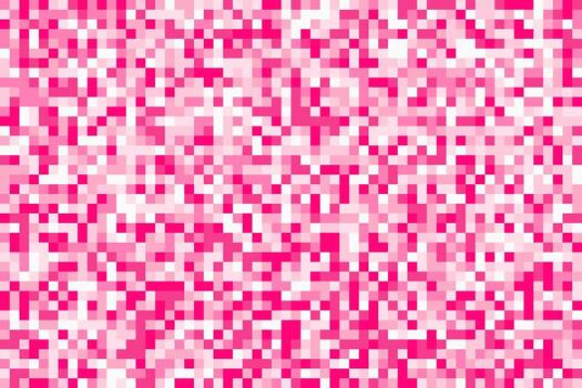 Pixel brick game background. Pink textured seamless pattern with cubes. Abstract noisy mosaic backdrop for hide censored content. Geometric tiled grid vector