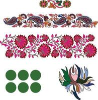 illustration of a beautiful floral Beautiful digital textile seamless floral abstract all over patterns vector