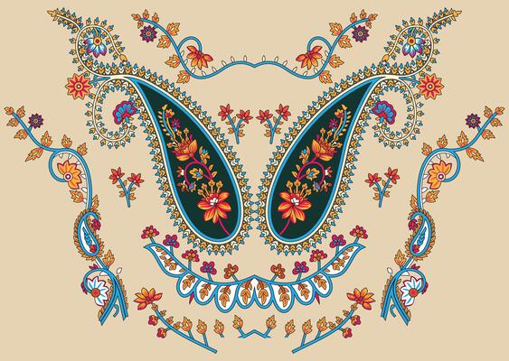 A beautiful Baroque Ornament style border design handmade artwork ornament pattern with watercolor, repeat floral texture, vintage background hand drawing search hd flowers broder