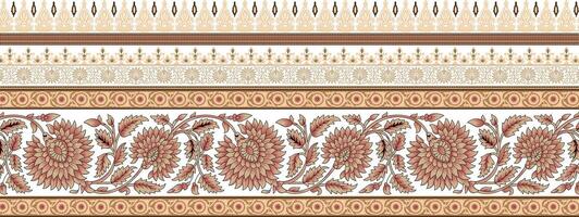 Textile digital design motif Abstract shapes pattern carpet baroque Paisley ornament demask border vector