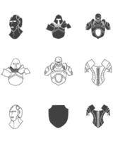 Spartan Combat Set Legendary Warriors Edition. vector