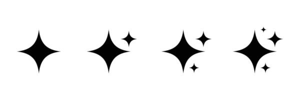 Set of sparkle star icon collection. Star burst symbol. vector