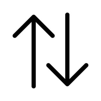 Vertical arrows icon for switch, swap, exchange, and data sorting. vector