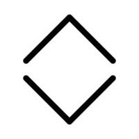 Vertical chevron selector icon for UI scroll, sort, and navigation. vector