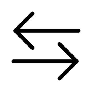 horizontal flechas icono para cambiar, intercambio, intercambio, y transferir comportamiento. vector