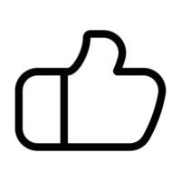 Thumbs up outline icon for like, positive feedback, and social media vote. vector