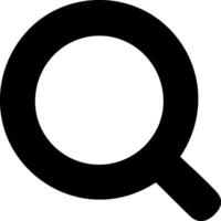 Black simple minimalistic magnifying glass icon vector