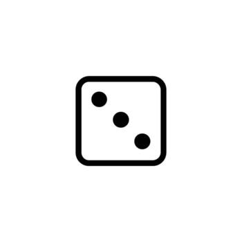 Dice Face Three Dots Game Symbol vector