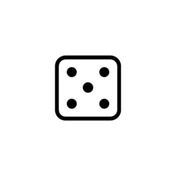Dice Face Five Dots Game Symbol vector