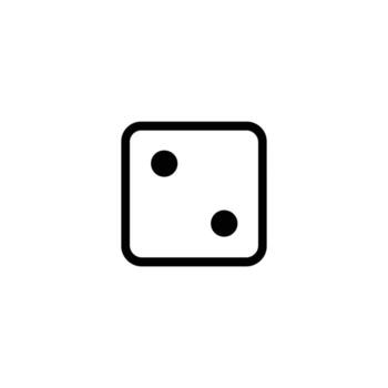 Dice Face Two Dots Game Symbol vector