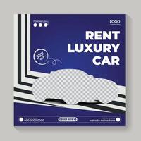 Luxury car rental social media post design, Instagram post template, and Editable car repair service banner. vector