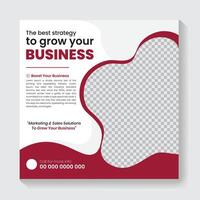 Minimal Business Social media post template with organic creative shapes premium template vector