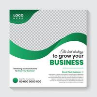Professional unique business social media post design, Square Company poster template vector