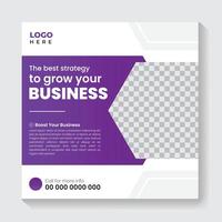 Digital marketing agency and Business social media post template design. vector