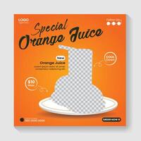 Special orange juice on a plate vector