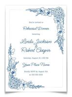 Rehearsal Dinner Invitation Card with Floral Frame vector