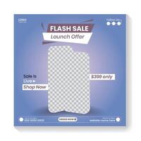 Mobile app promotion, social media post design, flash sale social media post design vector