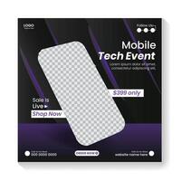 Mobile app promotion, social media post design, flash sale social media post design, and web banner template. vector
