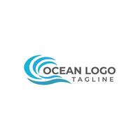 Ocean sea wave Logo design template illustration vector