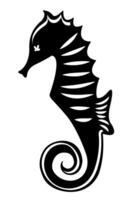 Seahorse. Abstract drawing, silhouette, black on a white background. vector