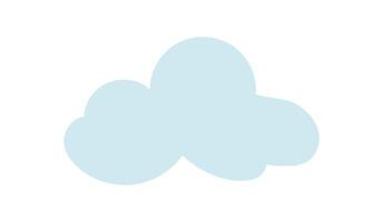 A cloud character in flat style embodies a cute and simple graphic element. This character offers a playful visual with modern appeal. This design serves as an engaging concept, ideal for digital vector