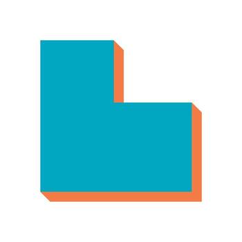 Bold geometric abstract shape. Minimalist icon with modern form. This brutalist element creates a striking visual impact, emphasizing its shadow and y2k style, suitable for contemporary graphic vector