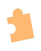 Flat puzzle piece. Jigsaw exchange item. Concept of connection, graphic style, potential usage in games or educational materials. vector