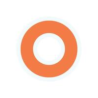 Bold abstract circle shape sticker. Flat round shape element. Modern brutalist style, showcasing a unique geometric form, ideal for contemporary design projects, branding, or digital applications. vector