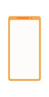 A smartphone device with an empty screen for templates. A mobile phone with a minimalistic design, ideal for application showcases or digital content. This isolated format allows versatile usage vector